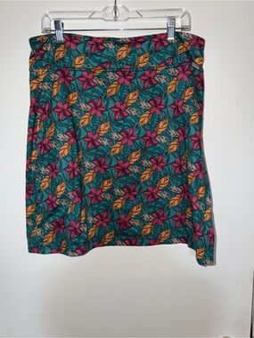 Skhoop Teal Floral A-Line Skirt